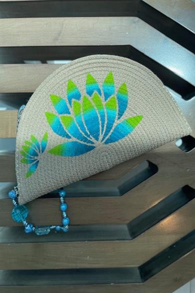 Wisdom in Blue Lotus Clutch Bag