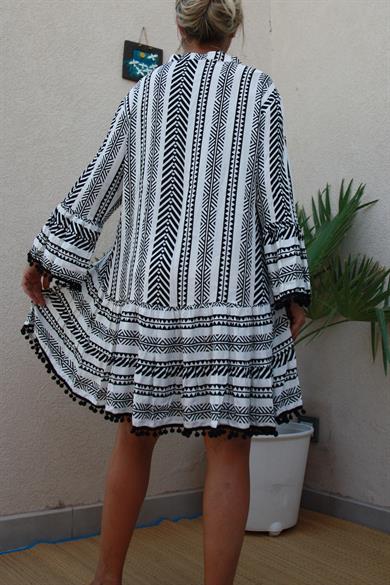 Women Casual Dress Geometric Design Black & White