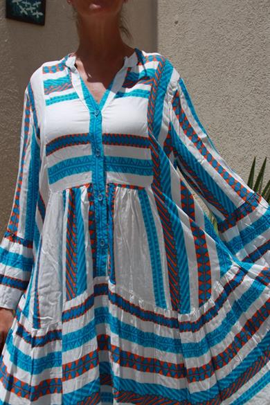 Women Cotton V Neck Dress