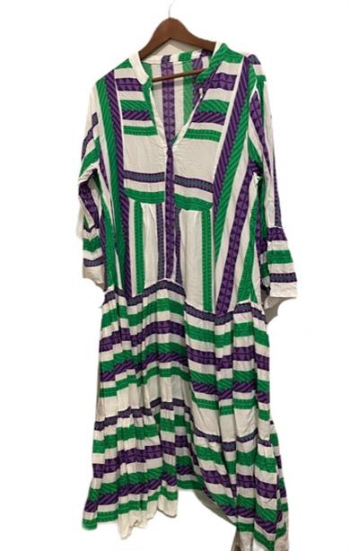 Women V neck Cotton Maxi Dress
