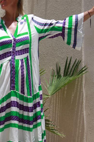 Women V neck Cotton Maxi Dress