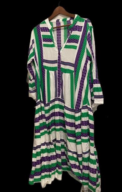 Women V neck Cotton Maxi Dress