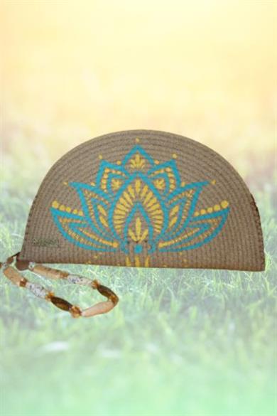 Yellow-Blue Blooming Lotus Clutch