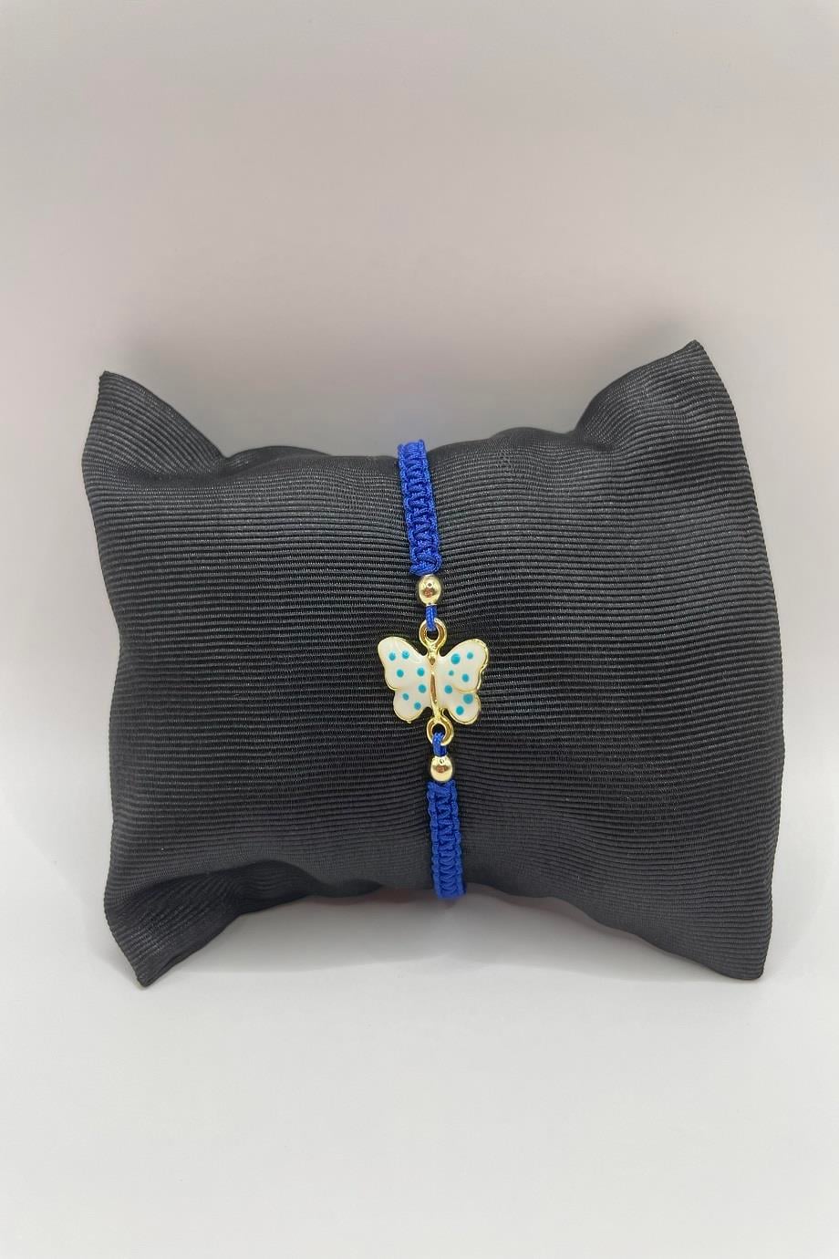 Gold Plated White Enamel Butterfly Bracelet