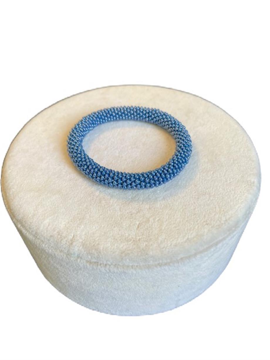 Knitted Handmade Bracelet,Baby Blue