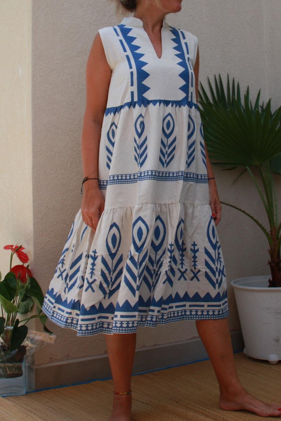 Linen Summer Sleeveless Midi Dress