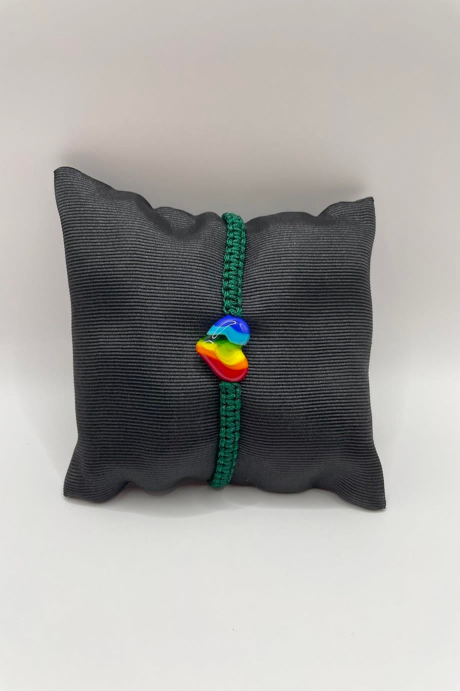 Lovely Rainbow Heart Adjustable Bracelet