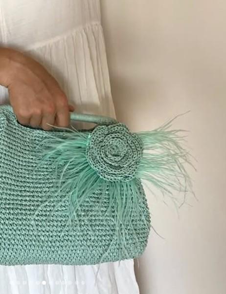Otris Feathered Crochet Handbag