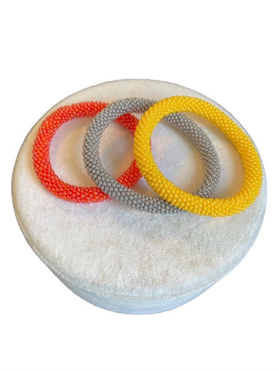 Set of 3 Bracelets Handmade Shiny Summer