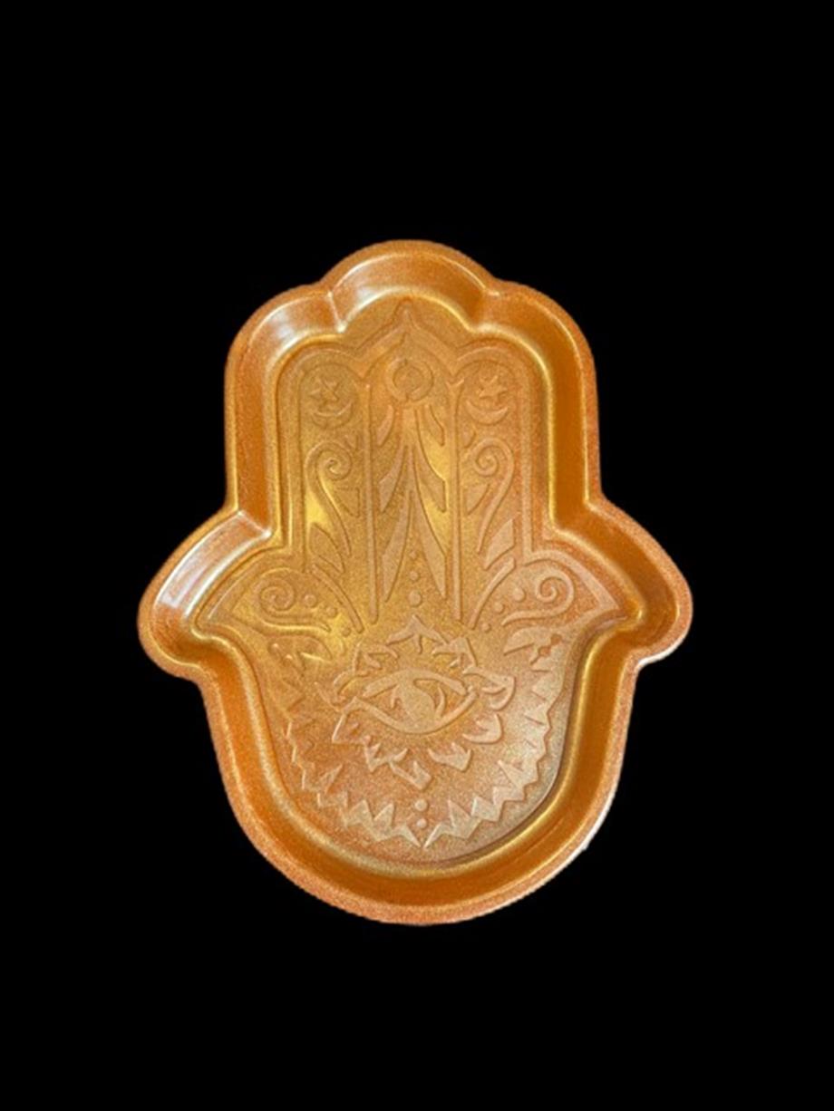 The Hand of Hamsa Tray, Handmade Epoxy, Purple