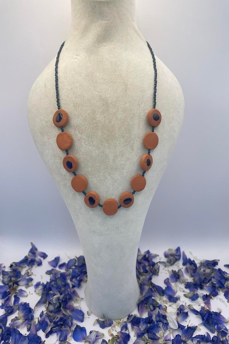 Wisdom Blue on Pure Soil Beads Necklace