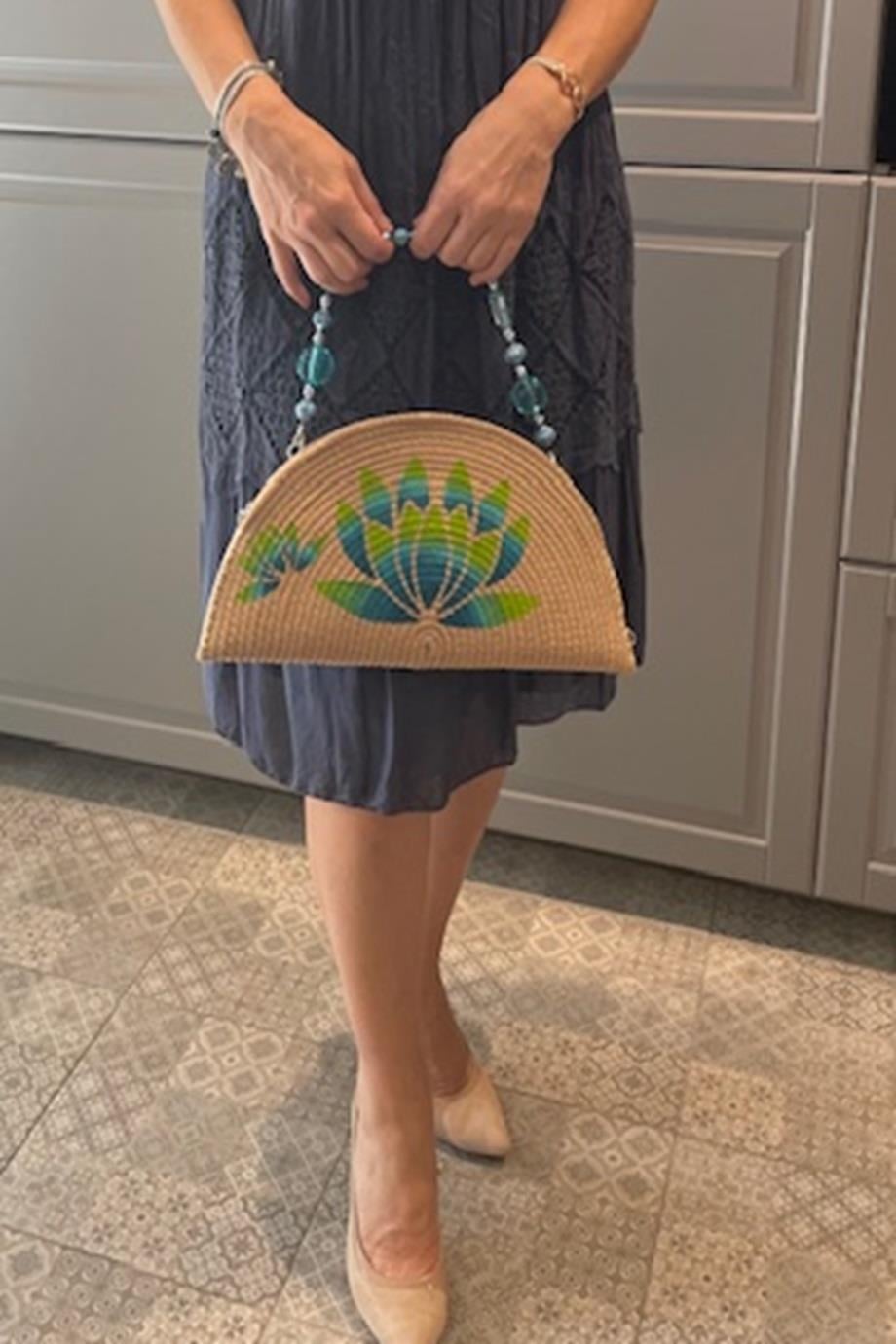 Wisdom in Blue Lotus Clutch Bag