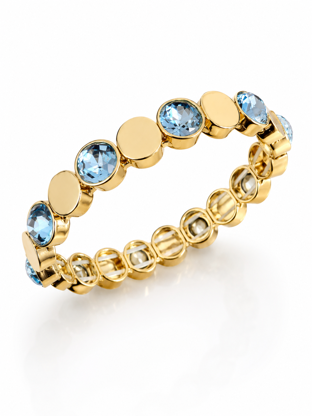 14K Gold Mavi Kristal Bileklik
