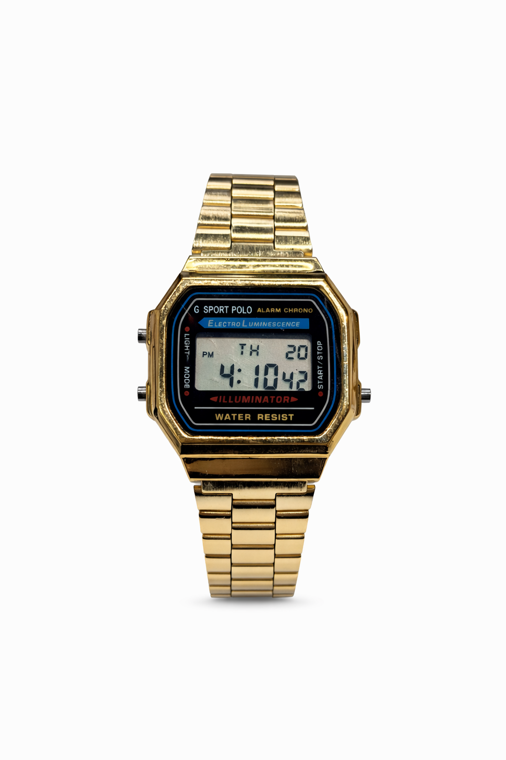 Gold Retro Dijital Metal Kordon Unisex Kol Saati