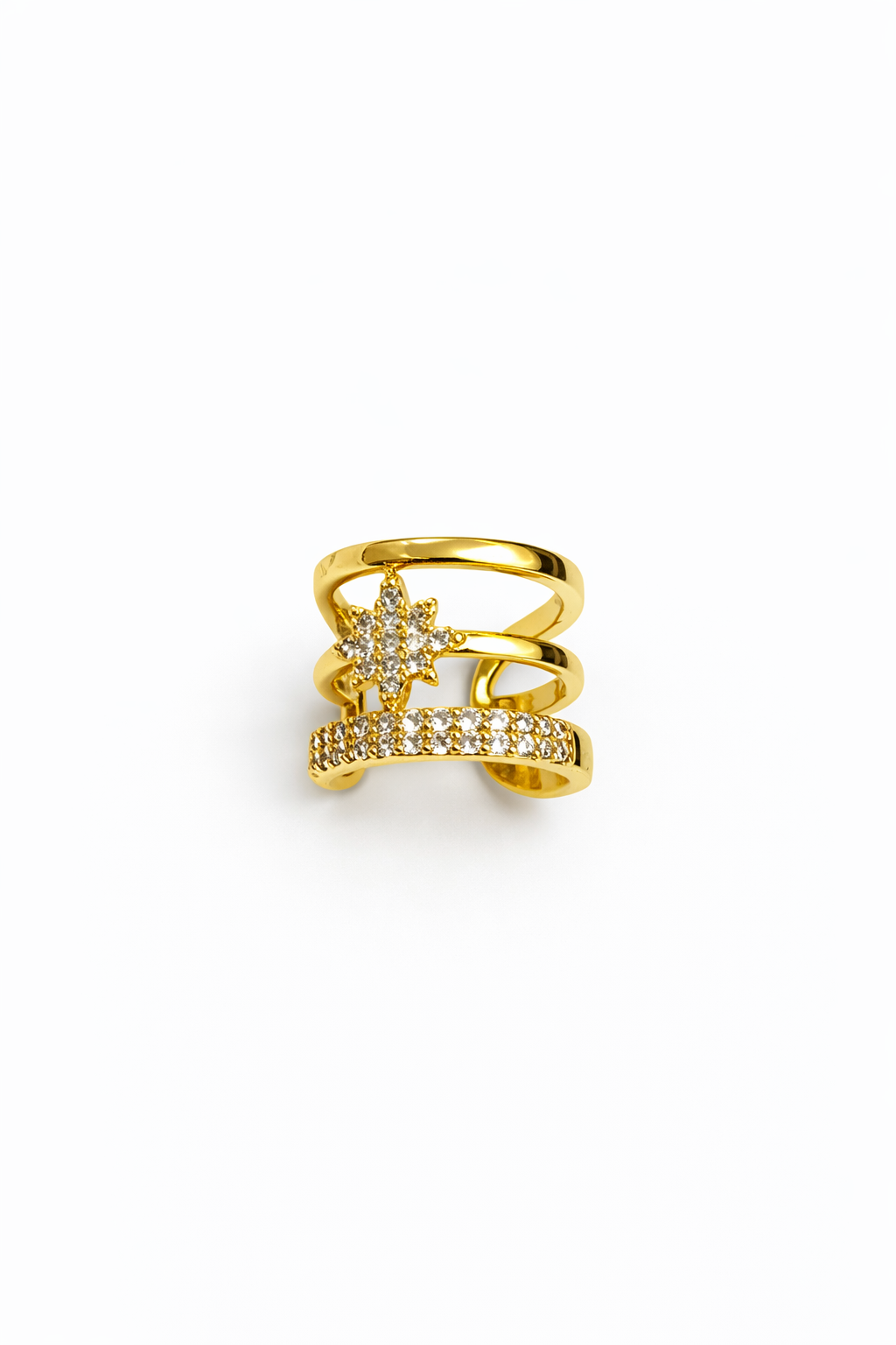 Gold Yıldız Zirkon Taşlı Earcuff