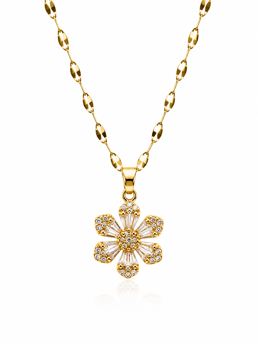 Papatya Gold Çelik Kolye