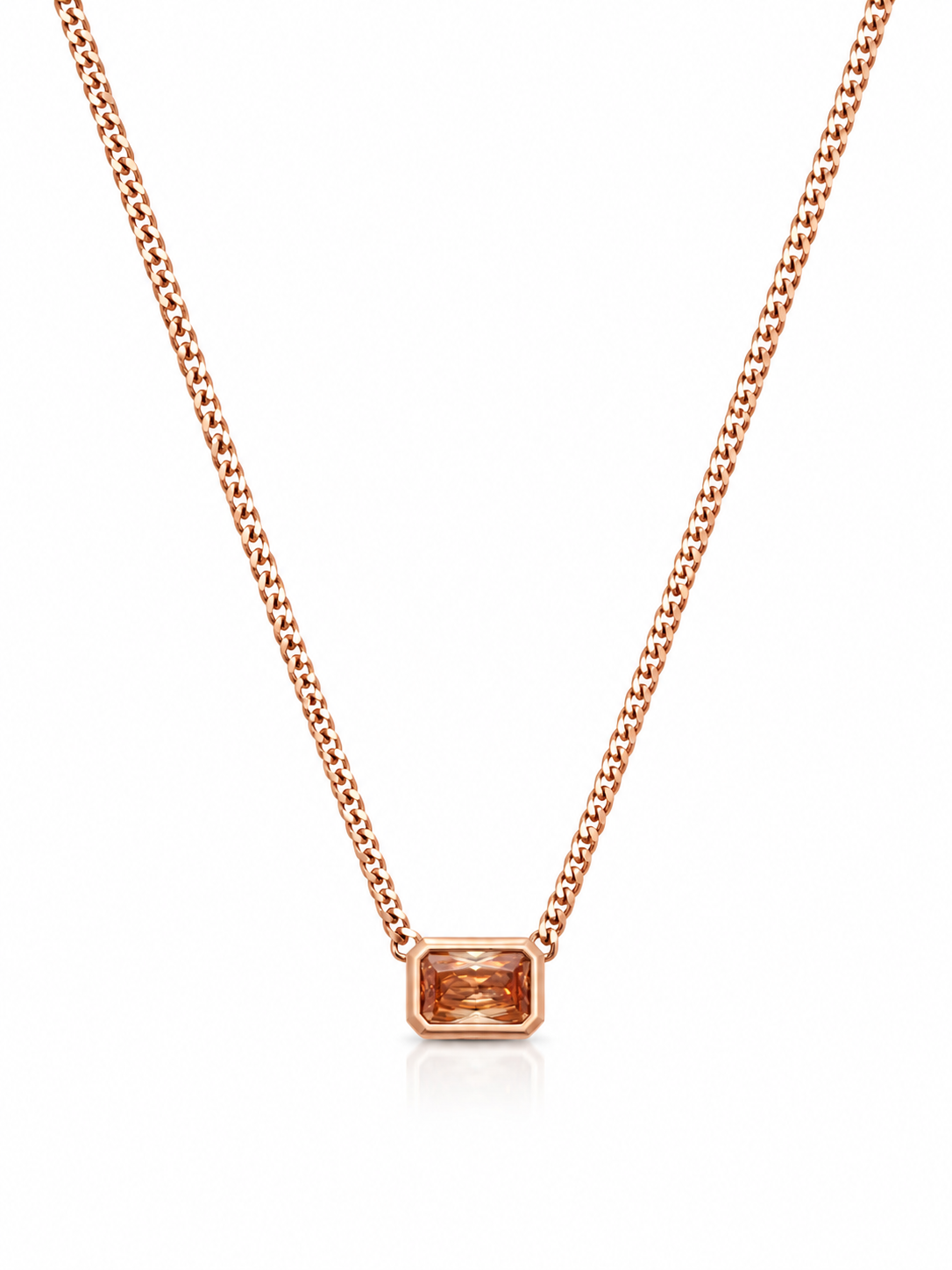 Rose Baget Taşlı Minimal Kolye