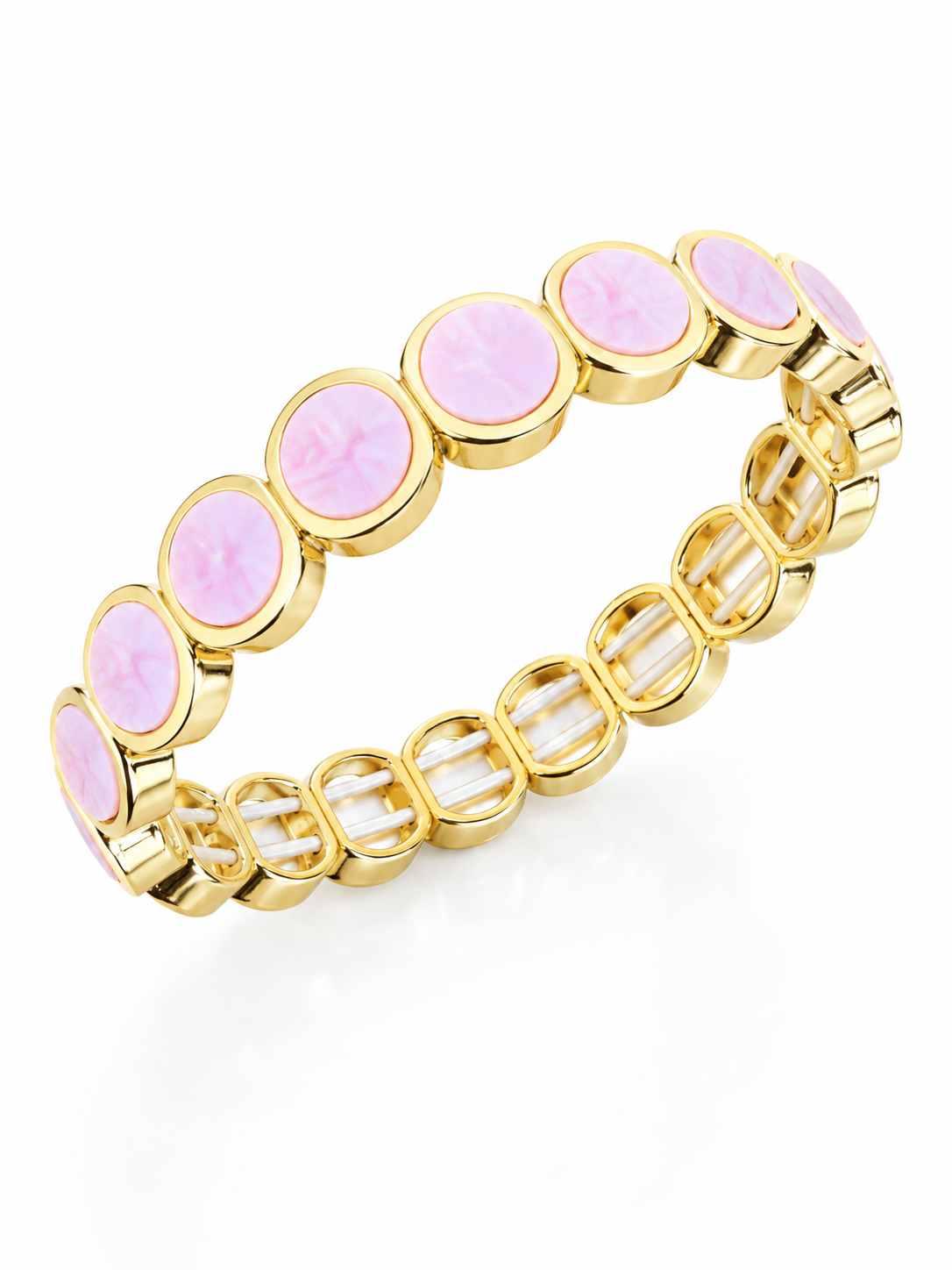 14K Gold Pembe Taşlı Bileklik
