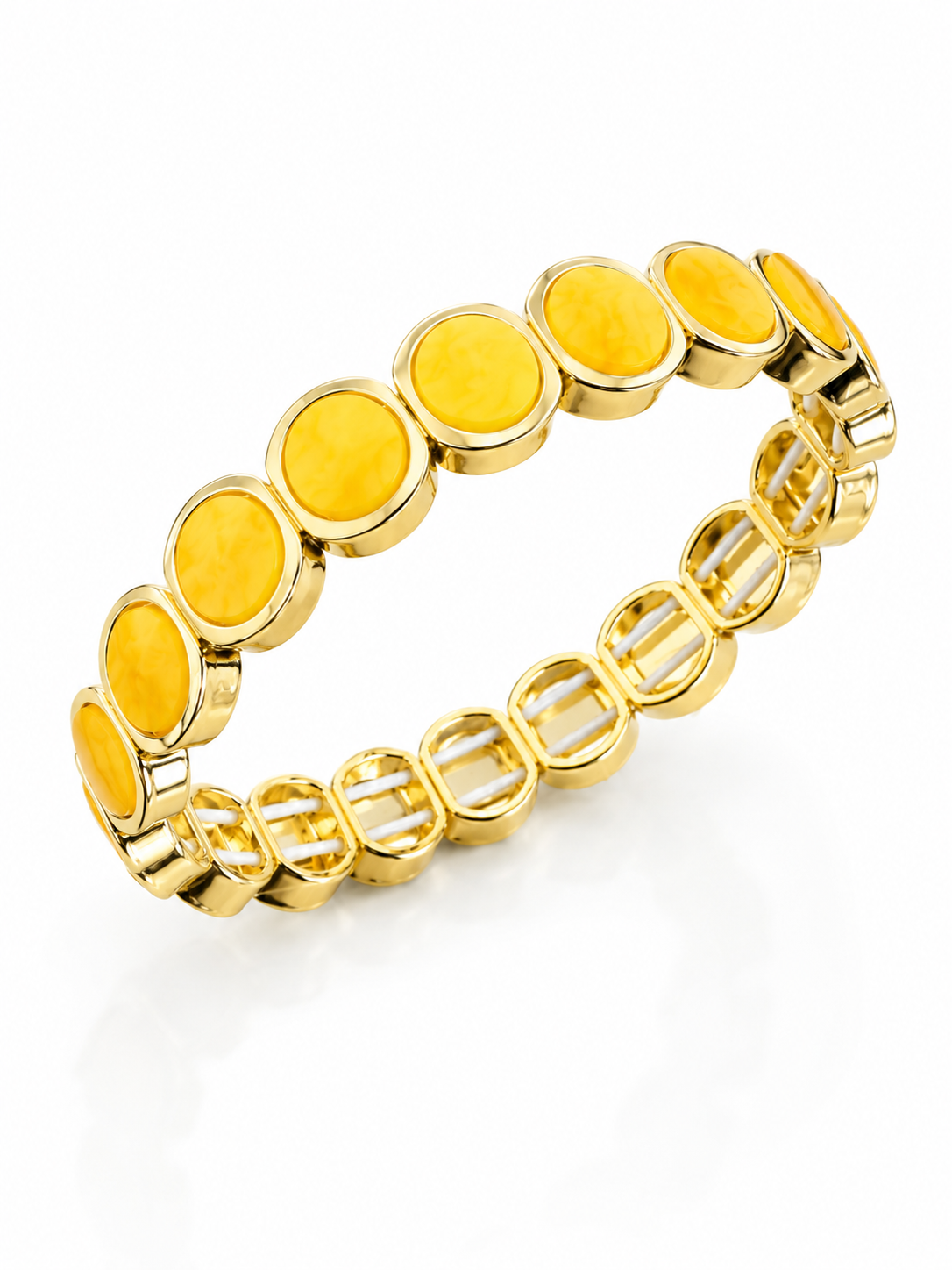 14K Gold Sarı Taş Detaylı Bileklik