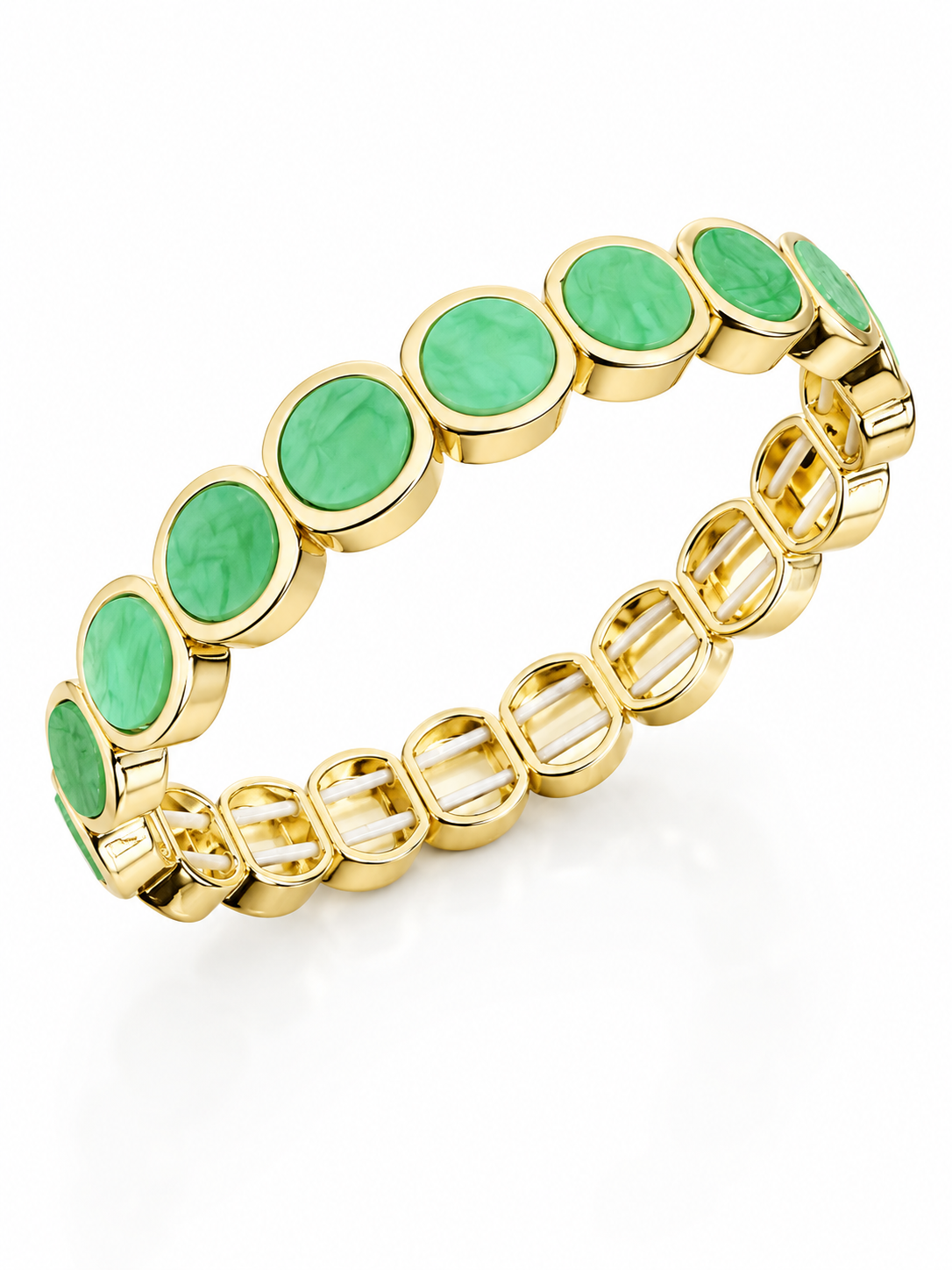 14K Gold Yeşil Taşlı Bileklik