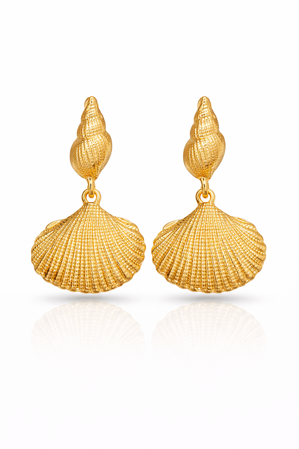Deniz Kabuğu Gold Kadın Küpe