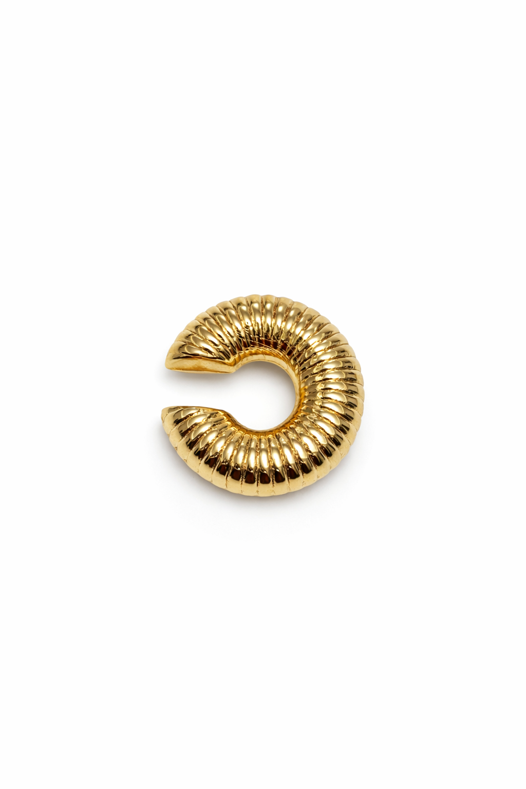 Gold Kabartmalı Çelik Earcuff
