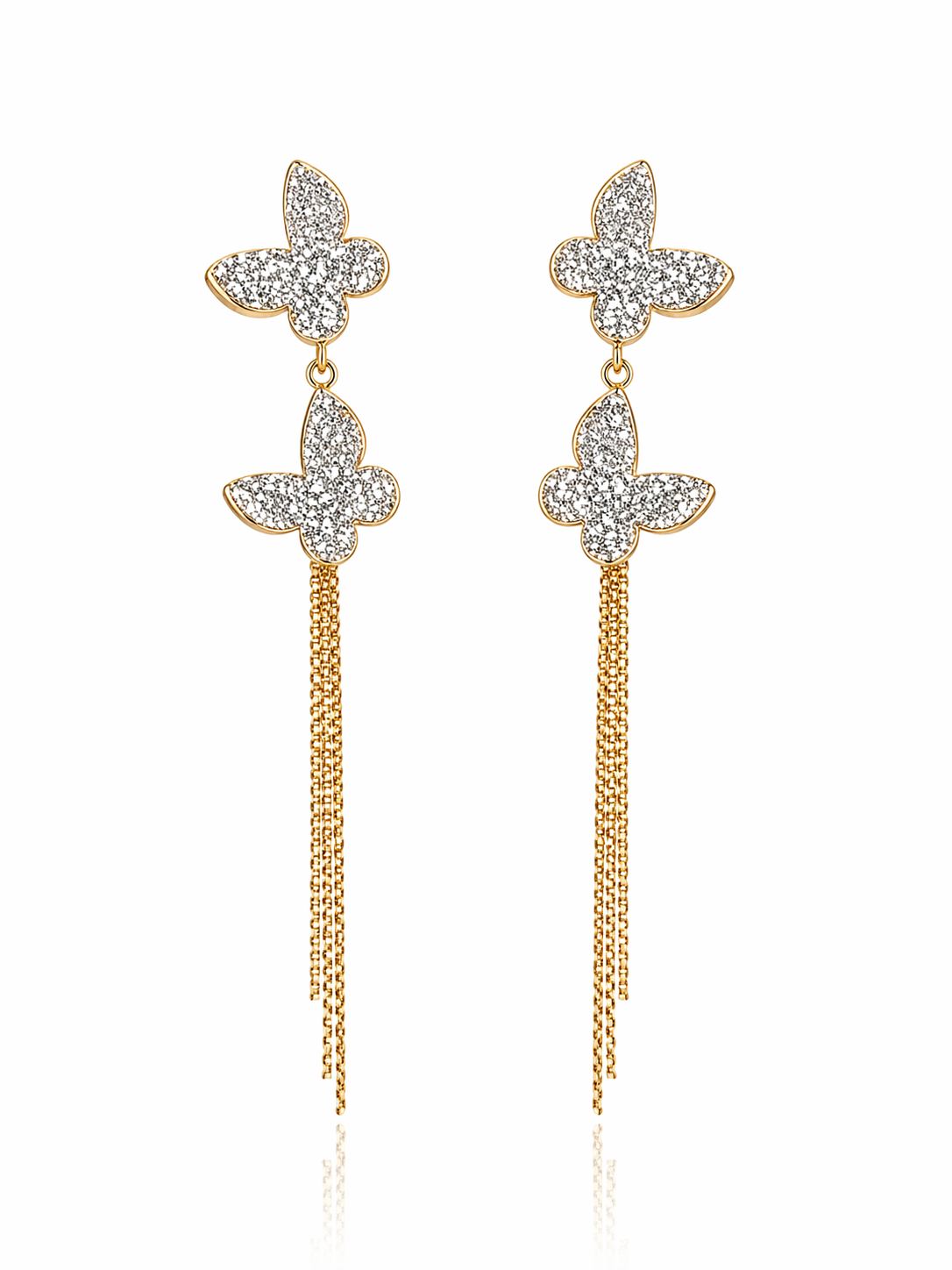 Gold Kelebek Sallantılı Kadın Küpe