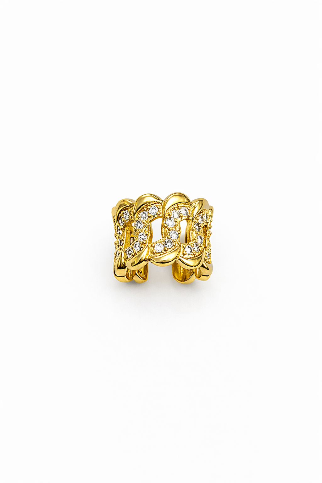 Gold Zincir Taşlı Earcuff