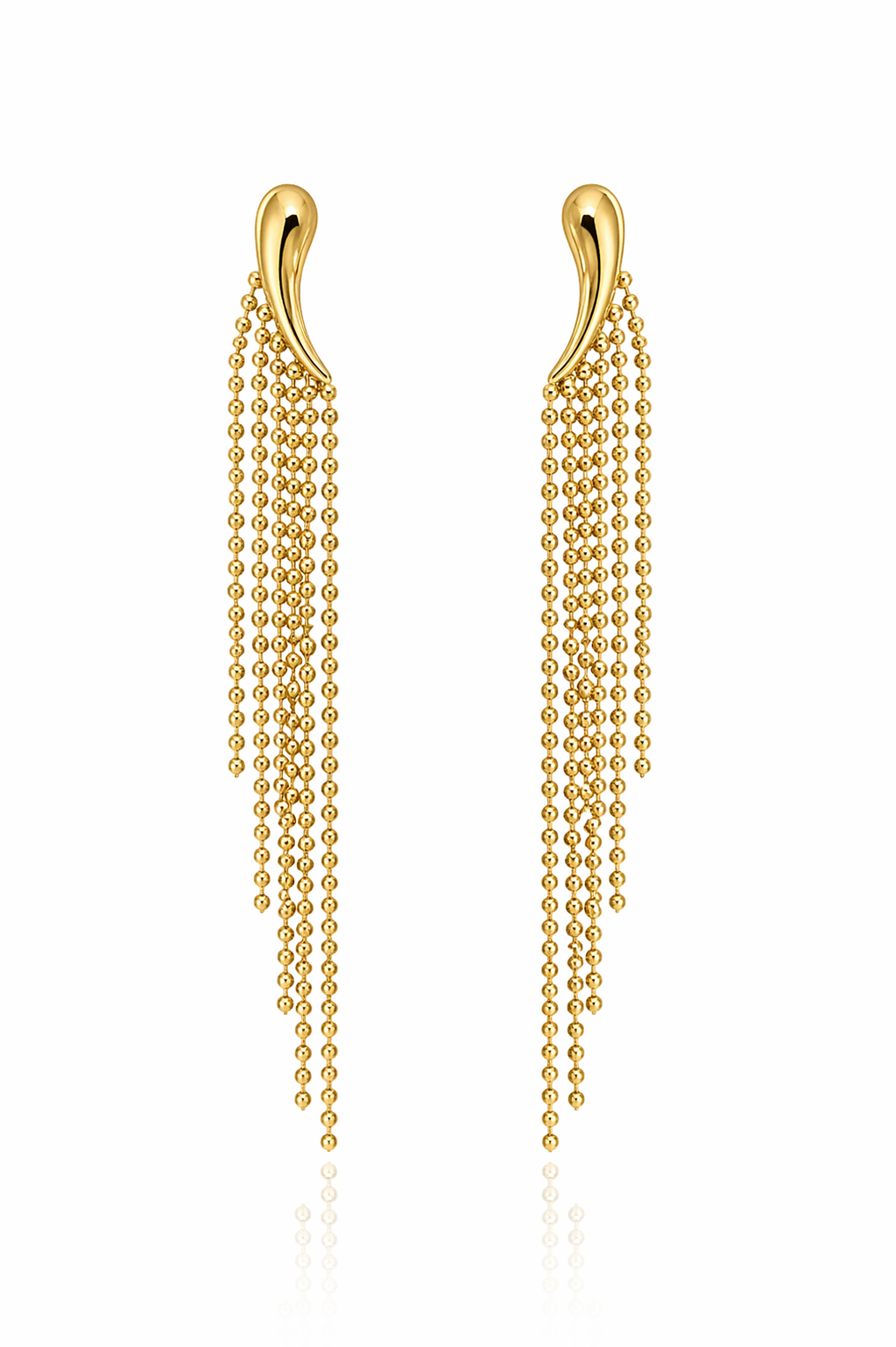 Sallantılı Gold Top Zincir Kadın Küpe