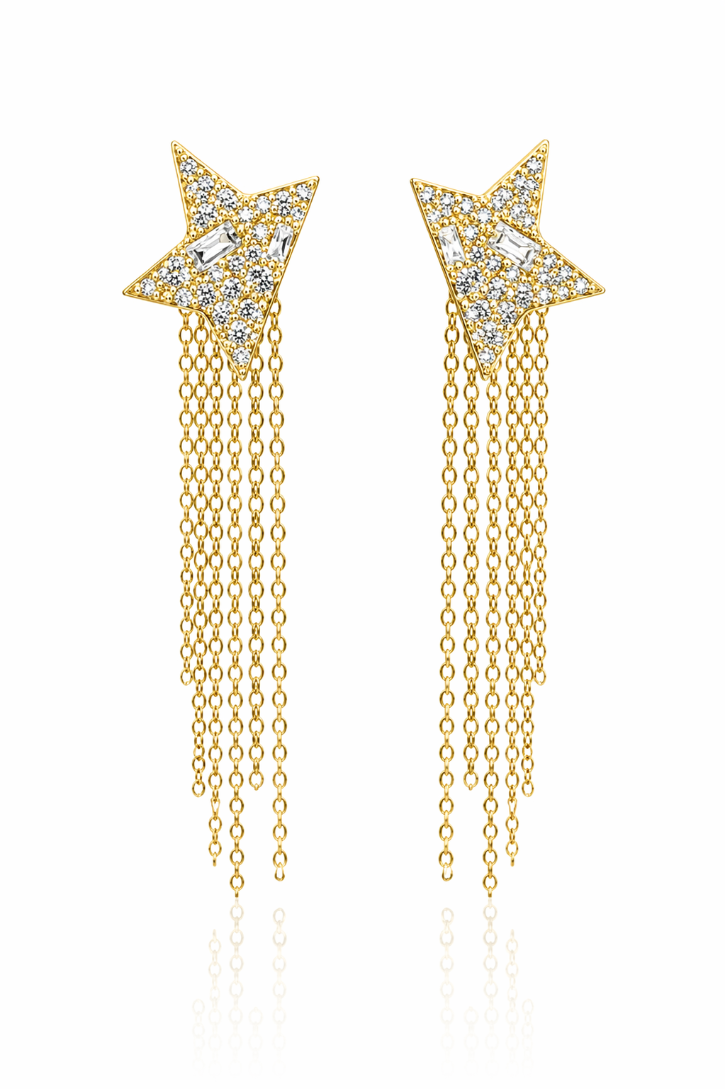 Yıldız Sallantılı Gold Kadın Küpe