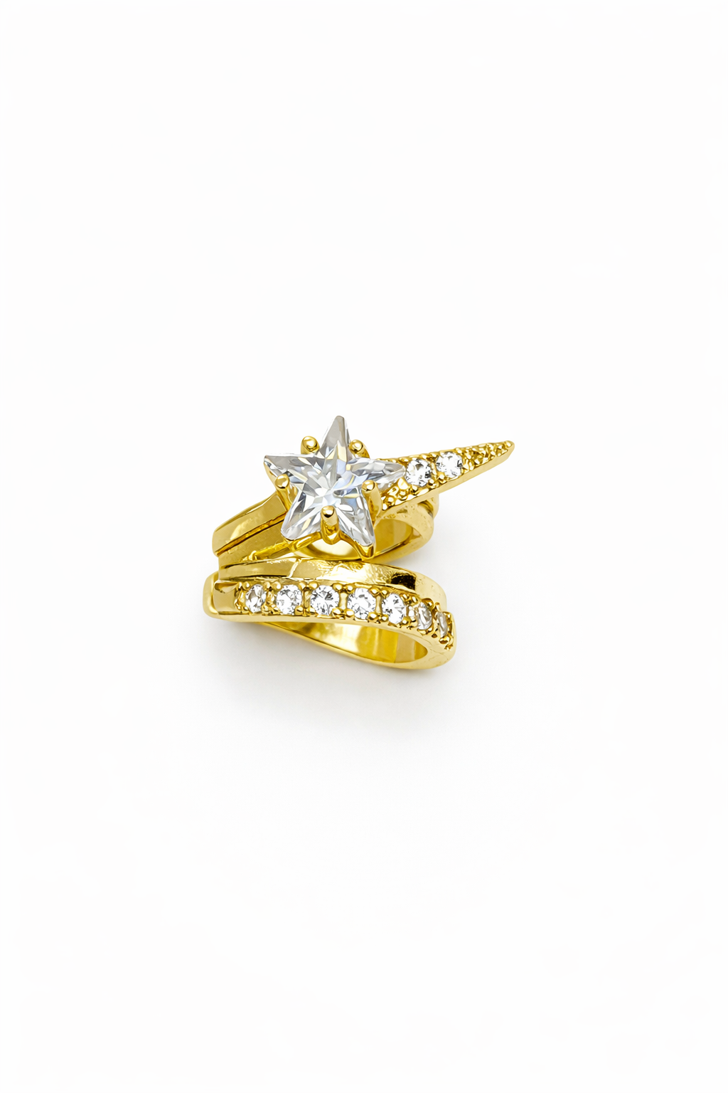 Yıldız Taşlı Gold Çelik Earcuff