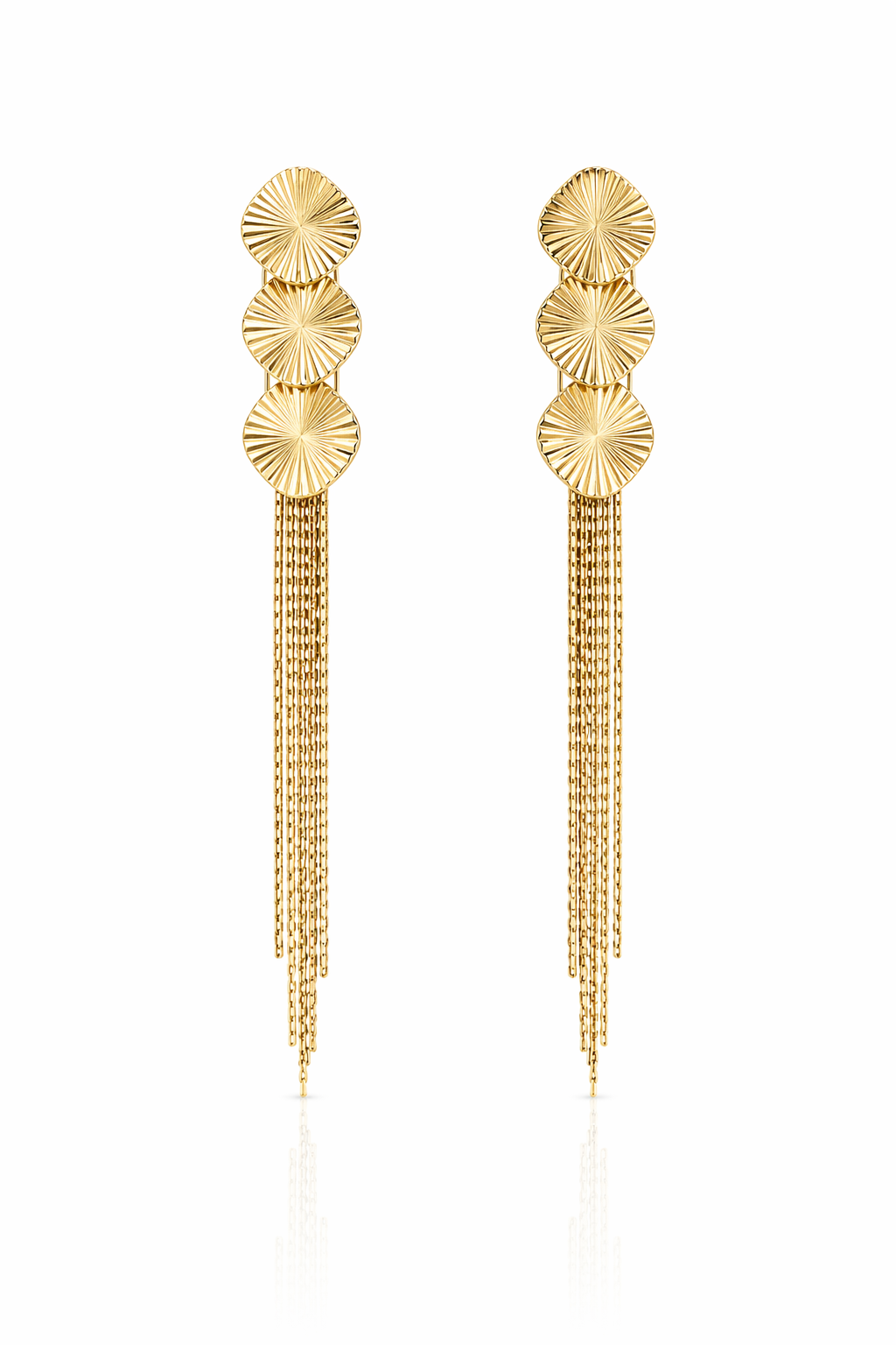 Zincir Detaylı Sallantılı Gold Kadın Küpe