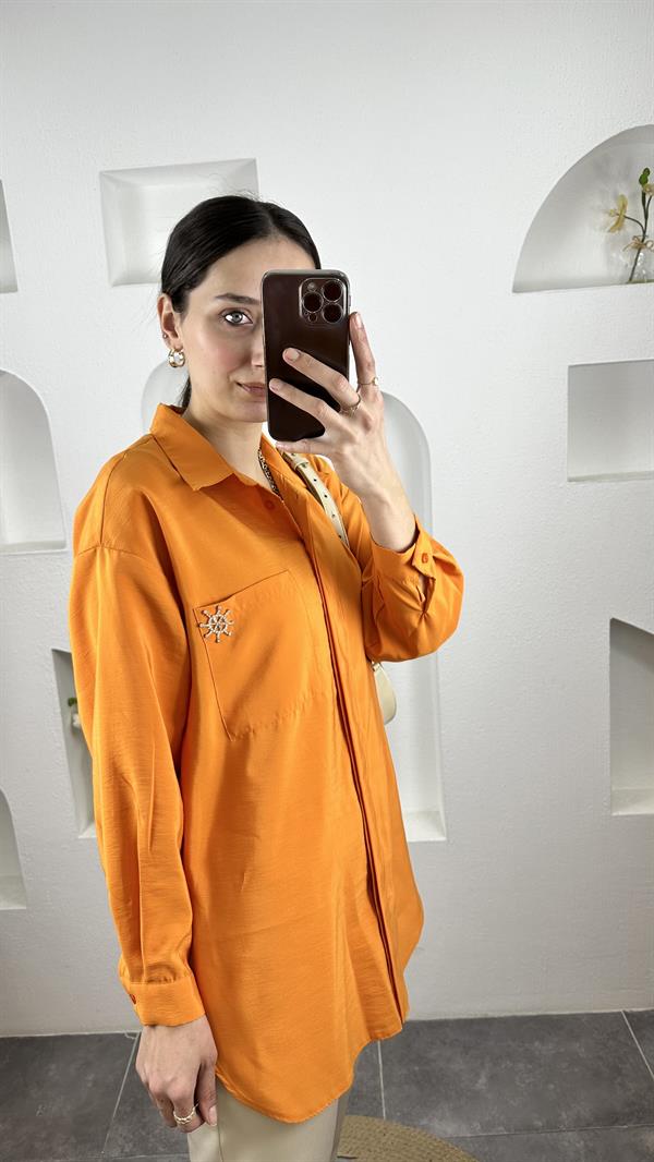 MİSSEMRAMİSS TURUNCU CASUAL GÖMLEK
