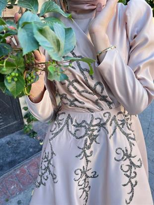 Alya  – Bej Abiye Elbise