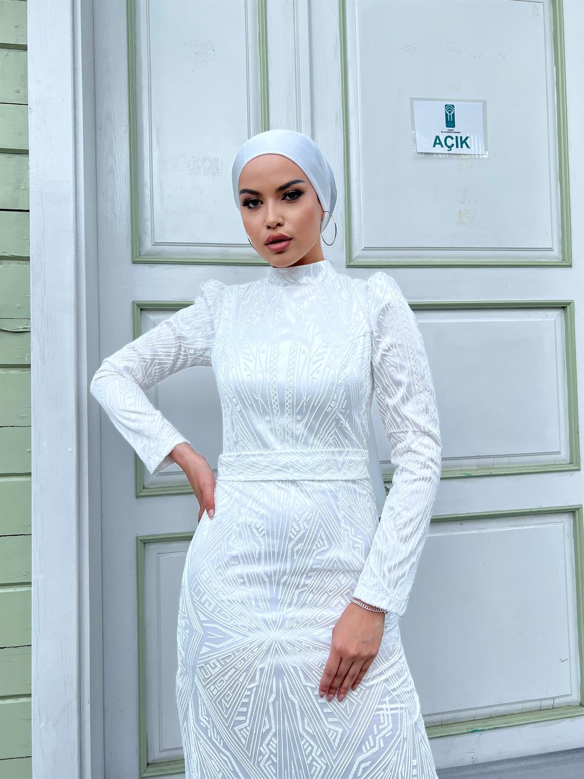 Ahsen –  Beyaz  Abiye Elbise