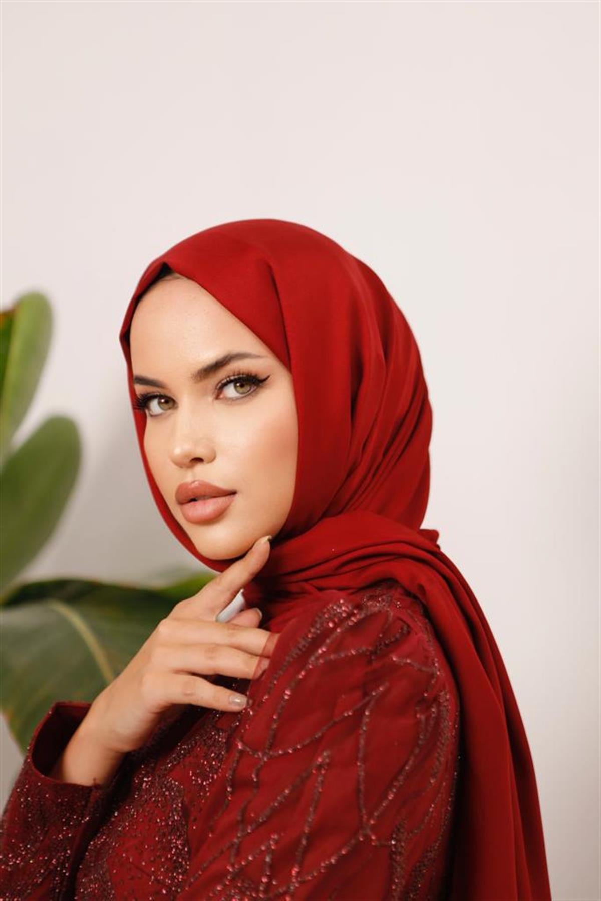 Darla –  Bordo Abiye Elbise