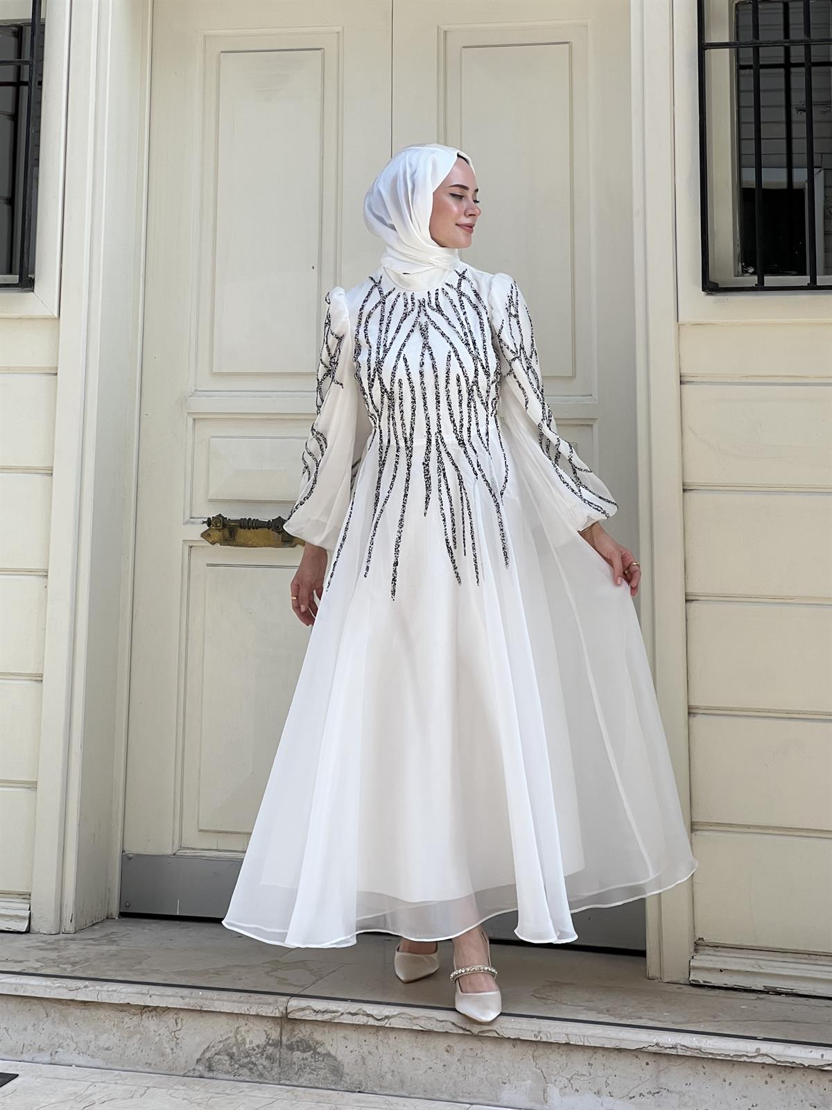 Luna – Beyaz Abiye Elbise