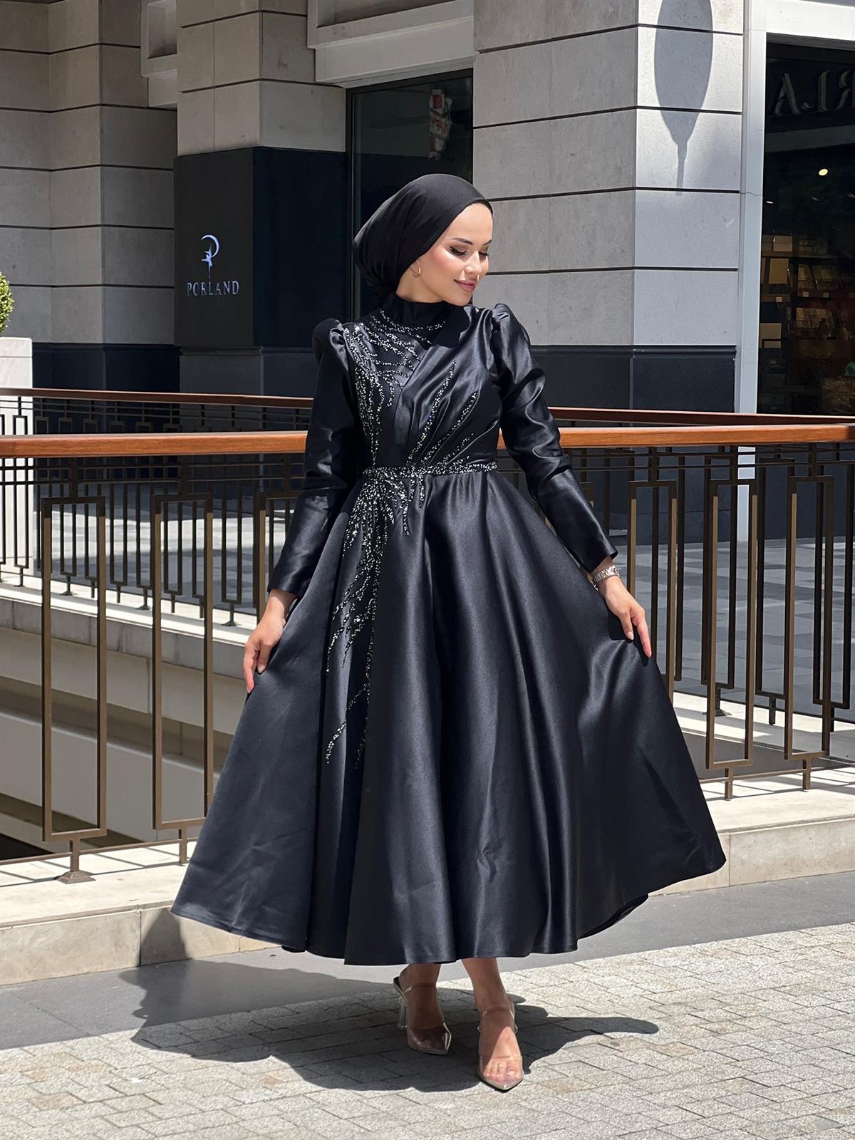 Mila – Siyah Abiye Elbise