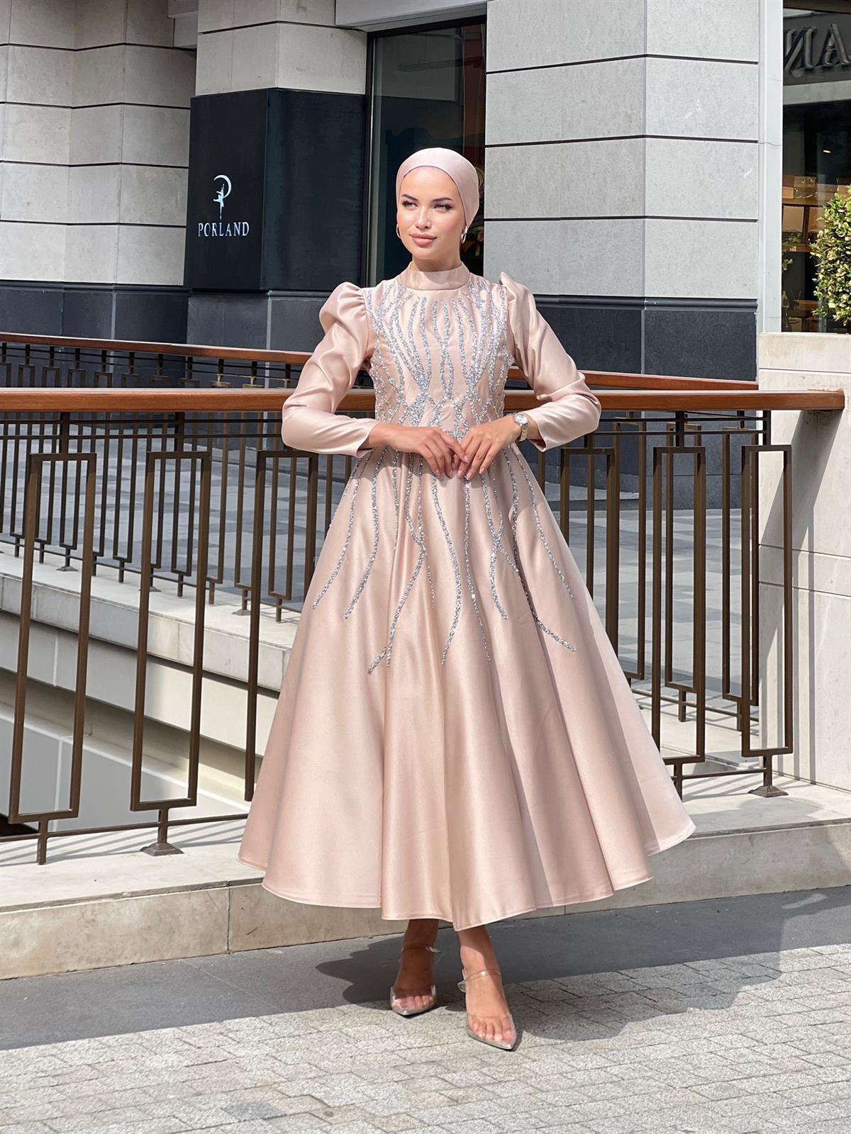 Perla –  Bej Abiye Elbise