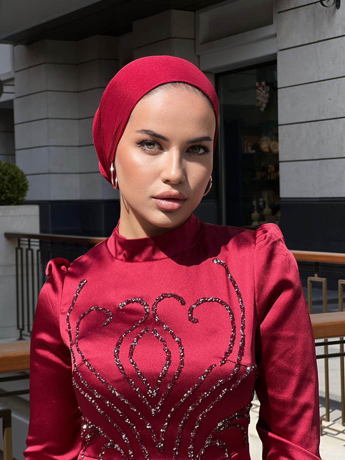 Rose –  Bordo Abiye Elbise