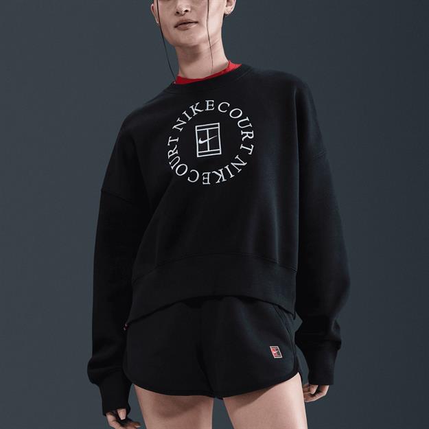  NikeCourt Heritage Phoenix Fleece Kadın Sweatshirt-Siyah
