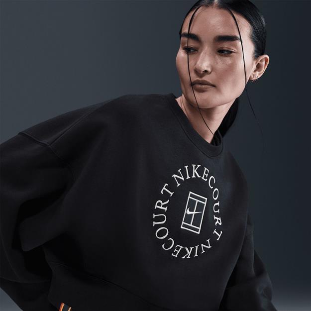  NikeCourt Heritage Phoenix Fleece Kadın Sweatshirt-Siyah