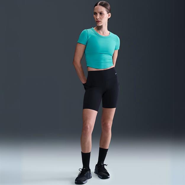 Nike Dri-FIT Kısa Kollu Crop T-Shirt - Camgöbeği