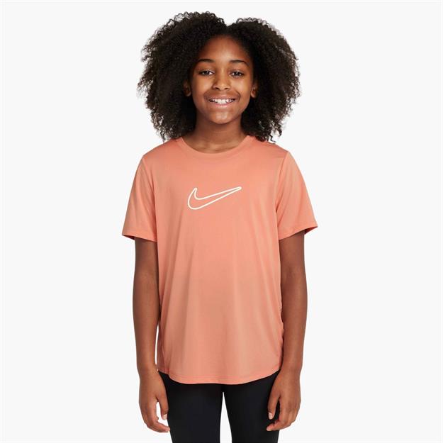 Nike One Dri-FIT Fitted Genç Kız Antrenman T-Shirt - Somon