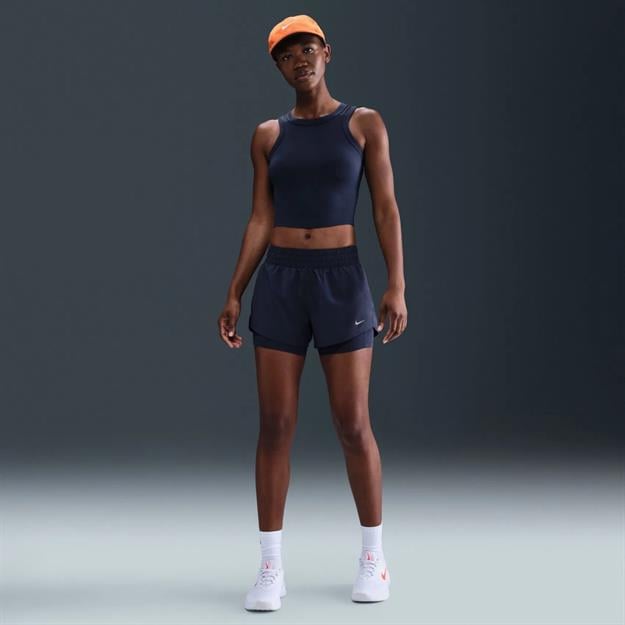 Nike One Dri-FIT Orta Bel 8 cm 2si 1 Arada Şort - Lacivert