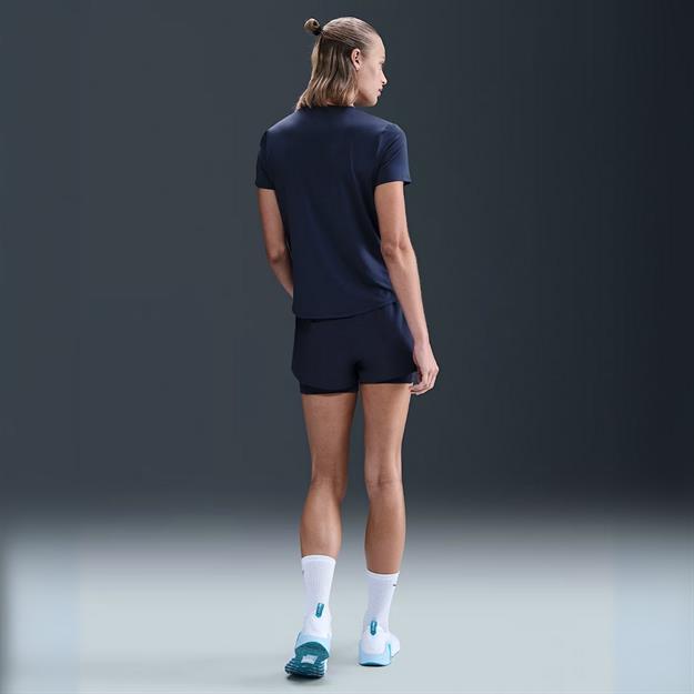 Nike One Dri-FIT Yüksek Bel 8 cm 2si 1 Arada Şort -Lacivert