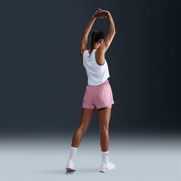 Nike One Dri-FIT Yüksek Bel 8 cm 2si 1 Arada Şort - Açık Pembe