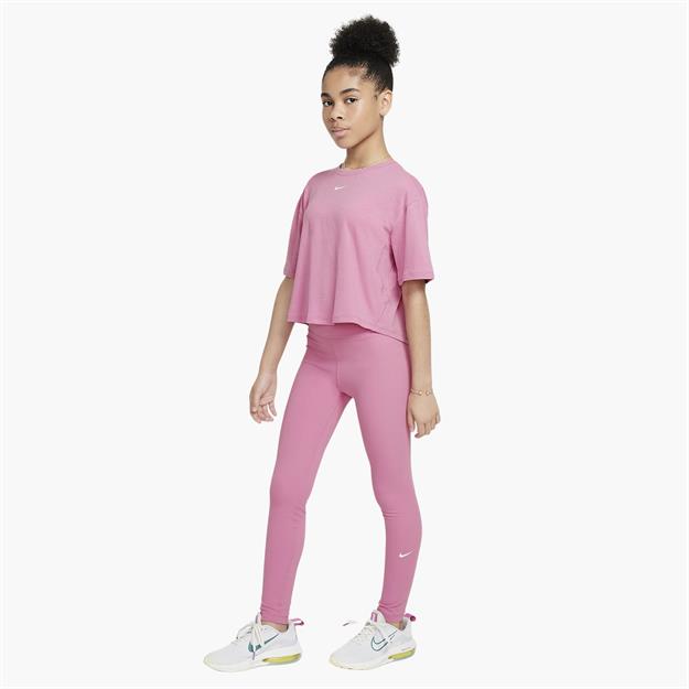 Nike One Dri-FIT Yüksek Bel Genç Kız Taytı - Açık Pembe