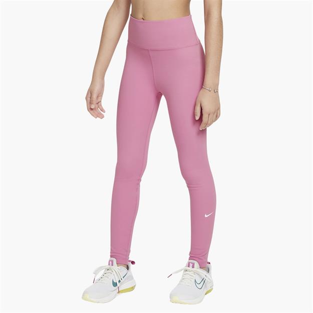 Nike One Dri-FIT Yüksek Bel Genç Kız Taytı - Açık Pembe