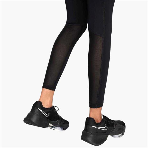 Nike Pro Normal Belli File Panelli Tayt - Siyah/Pembe